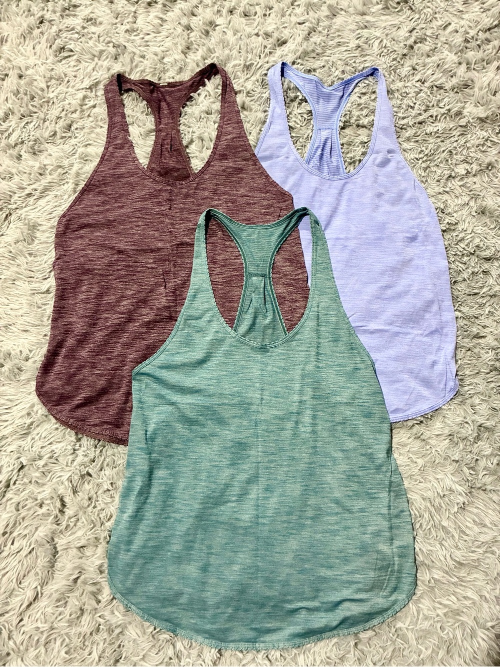 Lot 3 Lululemon 105F Singlet ribbed running gym tank tops 10 silverette M
